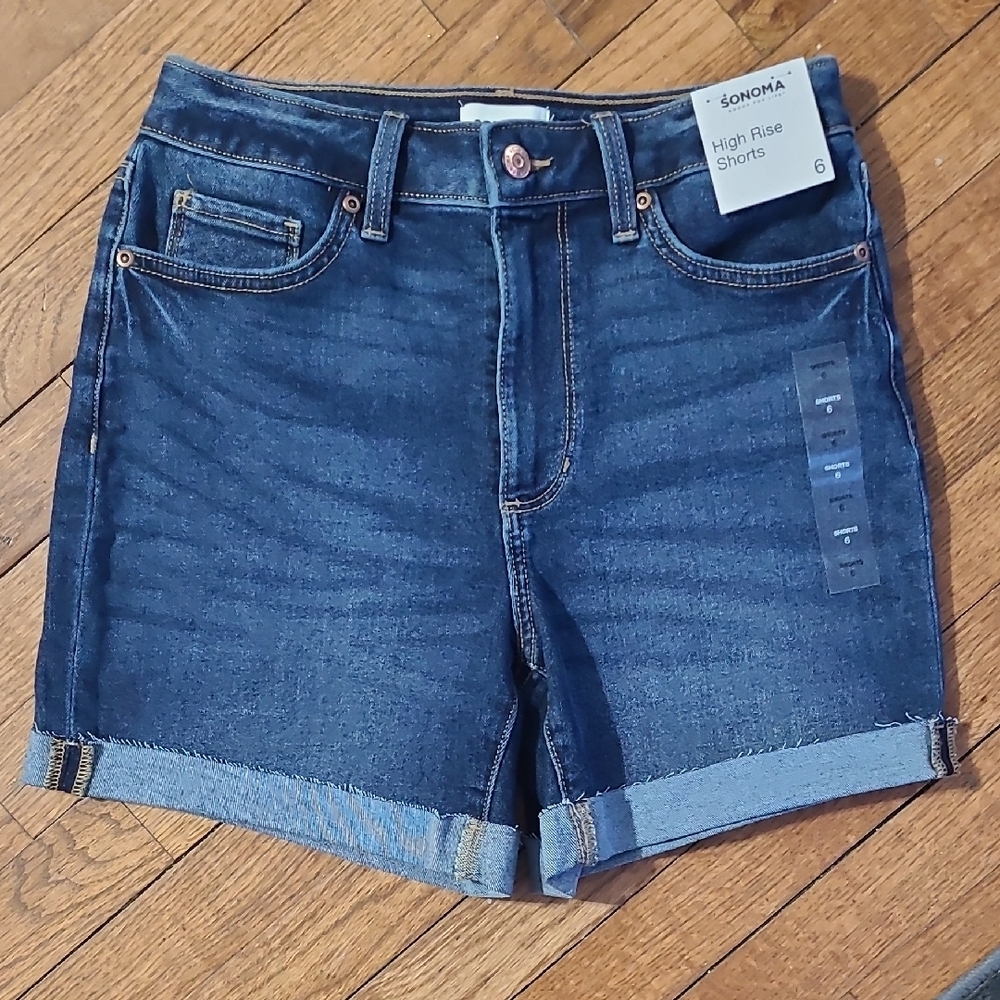 Sonoma Women's Blue‎ High Rise Shorts